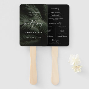 Moody Tropics Wedding Program Hand Fan