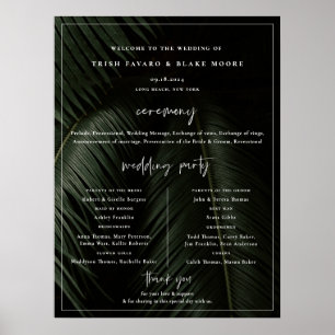 Moody Tropics Wedding Program Poster