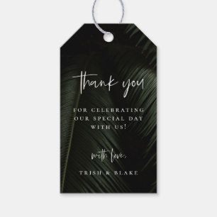 Moody Tropics Wedding Thank You Gift Tags