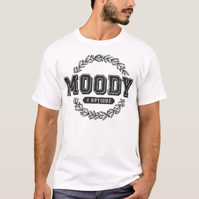 Moody & Uptight Funny Matching Couples Christmas T-Shirt (Front)
