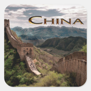 Moody View of The Great Wall of China Square Sticker