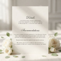 Moody Vintage Landscape Wedding Details Card