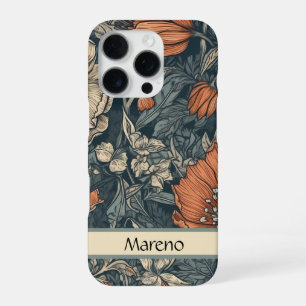 Moody Vintage Retro Floral iPhone 16 Pro Case