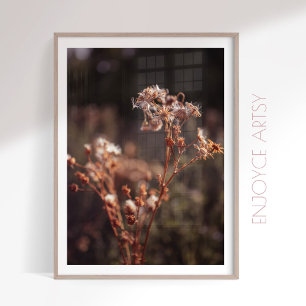 Moody warm fall wildflower farmhouse wall art
