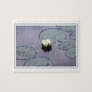 Moody Water Lily with Border Jigsaw Puzzle