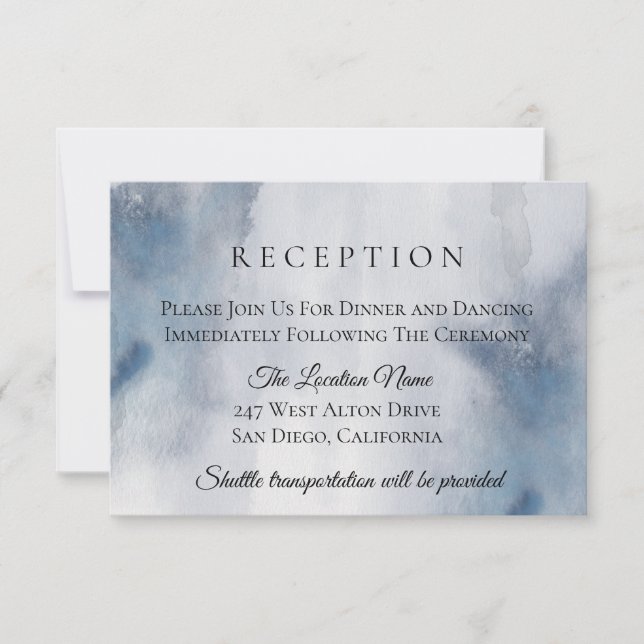Moody Watercolor Wash Wedding Reception Invitation (Front)