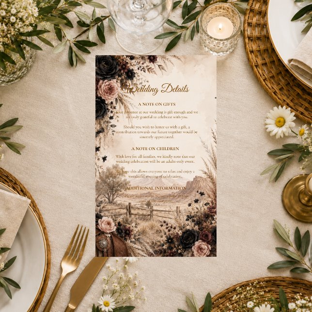 Moody Western Floral Wedding Enclosure Card (Creator Uploaded)