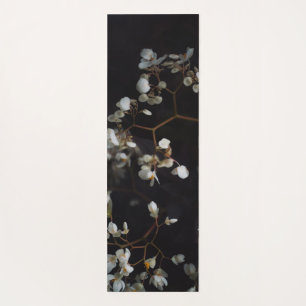Moody White Blossoms Yoga Mat