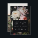 Moody White Peony Blush Rose Save The Date<br><div class="desc">Moody white peony floral wedding suite inspired by Dutch styles.</div>