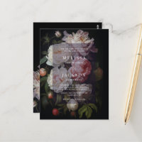 Moody White Peony  Wedding Arch Invitation