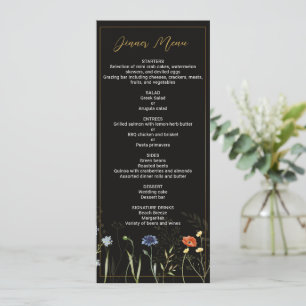 Moody Wildflower Boho Botanical Menu Invitation