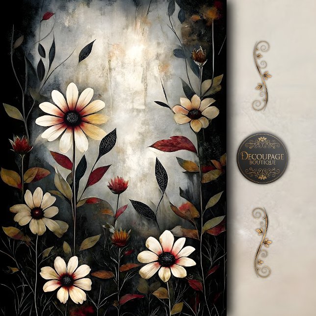 Moody Wildflower Garden Decoupage Tissue Paper (Moody Wildflower Garden Decoupage Tissue Paper)