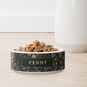 Moody Winter Botanical Pattern Personalized Bowl