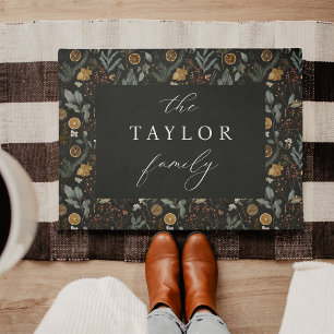 Moody Winter Botanical Personalised Doormat