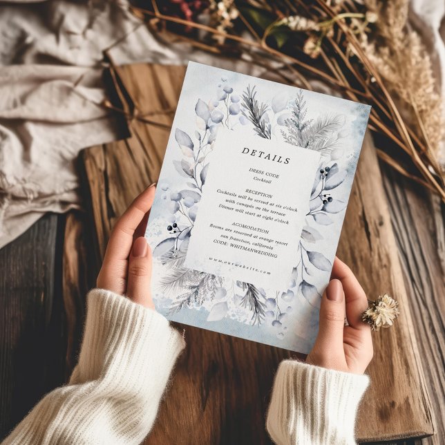 Moody Winter Foliage Reception Details Card (Creator Uploaded)
