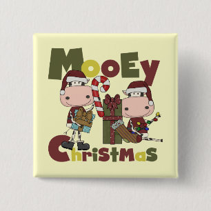 Mooey Christmas 15 Cm Square Badge