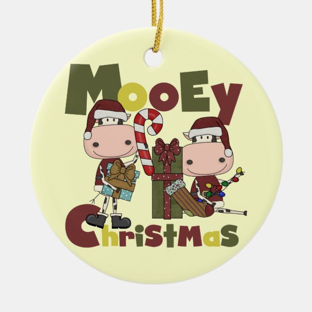 Mooey Christmas Ceramic Tree Decoration (Front)
