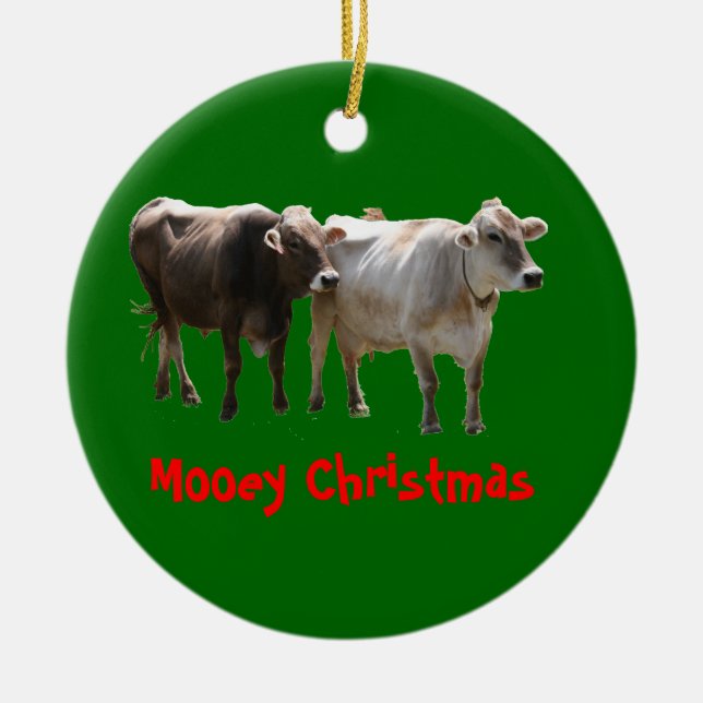 Mooey Christmas Ceramic Tree Decoration (Front)