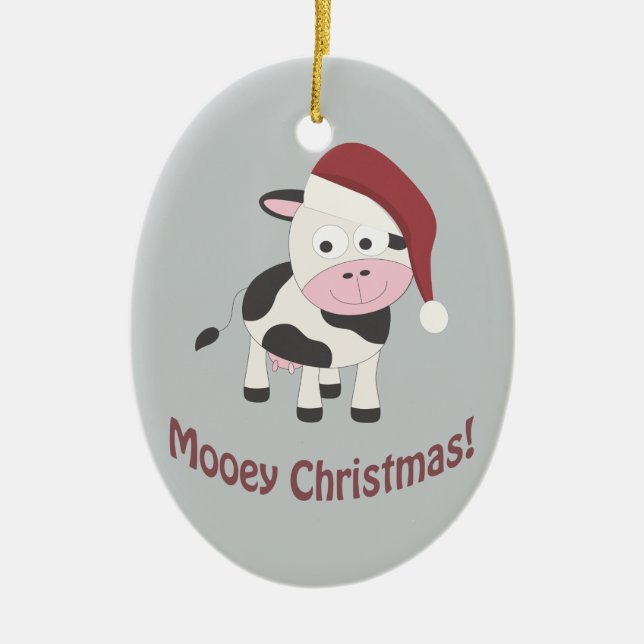 Mooey Christmas! Ceramic Tree Decoration (Front)