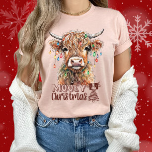 Mooey Christmas Cow Christmas-Adorable Funny Cow T-Shirt