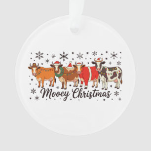 Mooey Christmas Cow Funny Moo Holiday Merry Xmas Ornament