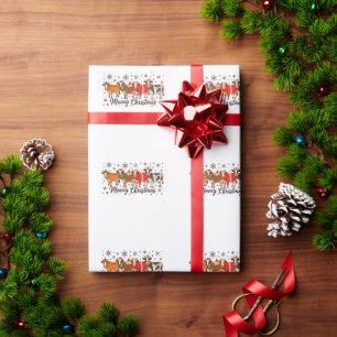 Mooey Christmas Cow Funny Moo Holiday Merry Xmas Wrapping Paper