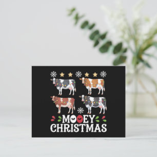 Mooey Christmas Cow Lover Holiday Farm Farmer Postcard