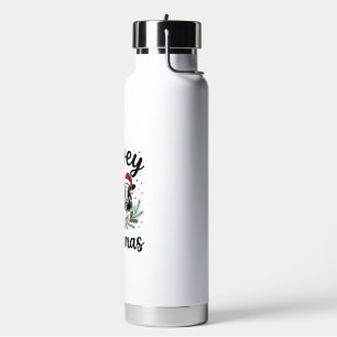 Mooey Christmas Cow Vintage Engraving Shirt Design Water Bottle