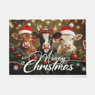Mooey Christmas Doormat – Cute Holiday Welcome Mat