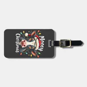 Mooey Christmas Funny Xmas Cow Cattle Lovers Luggage Tag