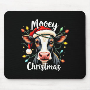Mooey Christmas Funny Xmas Cow Cattle Lovers  Mouse Pad
