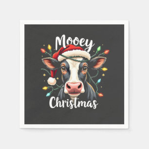 Mooey Christmas Funny Xmas Cow Cattle Lovers Napkin