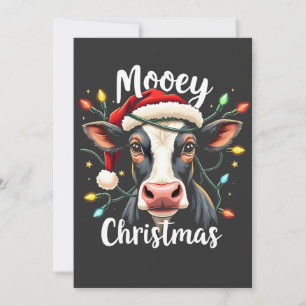 Mooey Christmas Funny Xmas Cow Cattle Lovers  Thank You Card