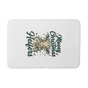 Mooey Christmas Heifers Funny Cow Christmas Design Bath Mat
