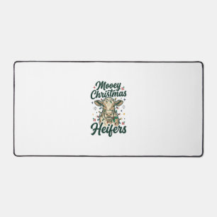 Mooey Christmas Heifers Funny Cow Christmas Design Desk Mat