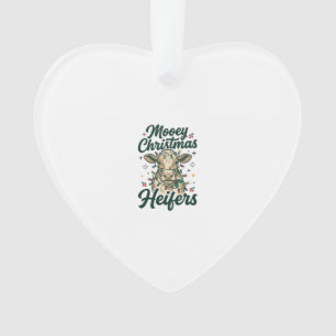 Mooey Christmas Heifers Funny Cow Christmas Design Ornament