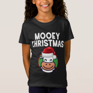 Mooey Christmas Merry Christmas With A Cute Cow He T-Shirt