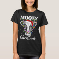 Mooey Christmas Santa Christmas Lights Cow Lovers