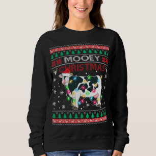 Mooey Christmas Santa Heifers Cow Farmers Ugly Xma Sweatshirt