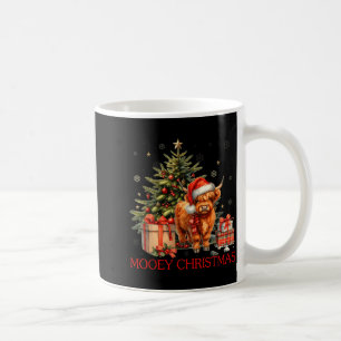 Mooey Christmas Santa Highland Cow Santa Xmas Tree Coffee Mug