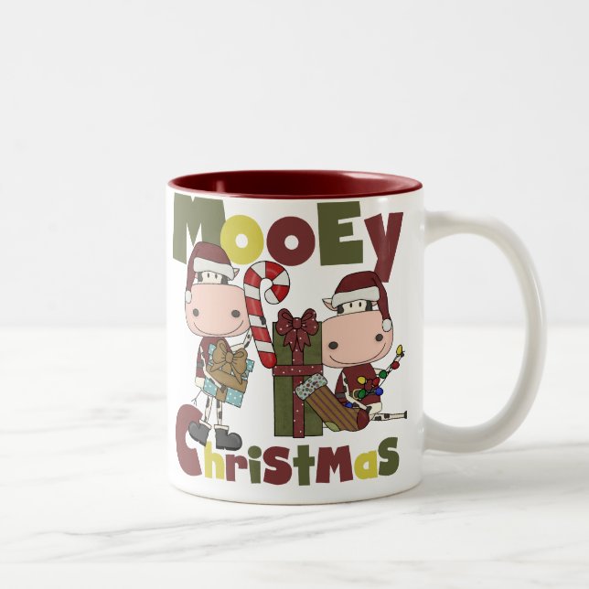 Mooey Christmas Two-Tone Coffee Mug (Right)