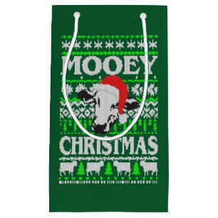Mooey Christmas Ugly Christmas Sweater Small Gift Bag