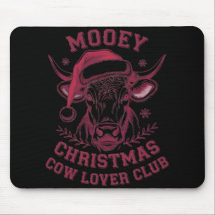 Mooey Christmas Western Cow Lover Club Xmas Season Mouse Pad