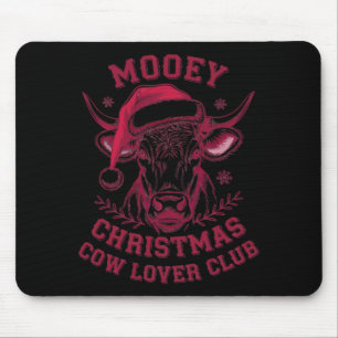 Mooey Christmas Western Cow Lover Club Xmas Season Mouse Pad