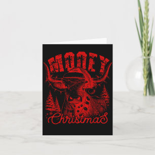 Mooey Christmas Western Heifer Highland Cow Santa  Card