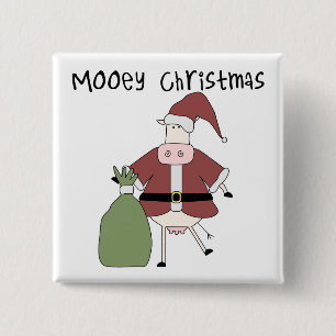 Mooey Cow  Christmas Tshirts and Gifts 15 Cm Square Badge