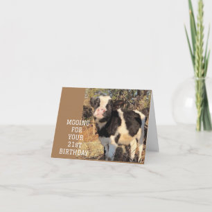 MOOING WISHES ON YOUR **21st BIRTHDAY** Card