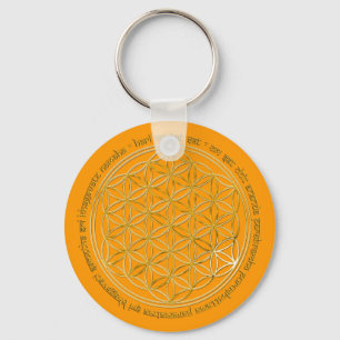 Moola Mantra / Blume Des Lebens orange Key Ring