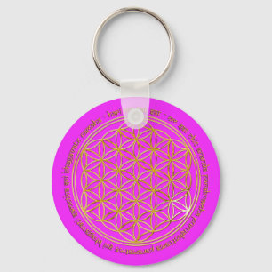 Moola Mantra / Blume Des Lebens   pink Key Ring