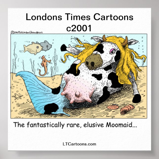 Moomaid 1/2 Cow 1/2 Mermaid Funny Poster (Front)